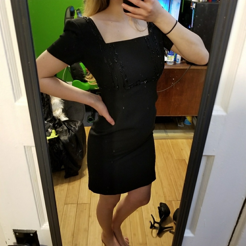 Formal black dress with beading